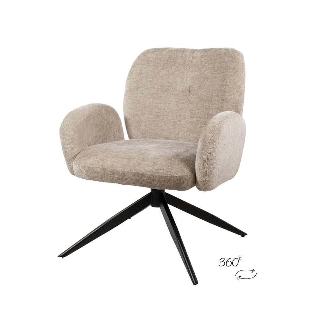 Bobby draaifauteuil in ivoor